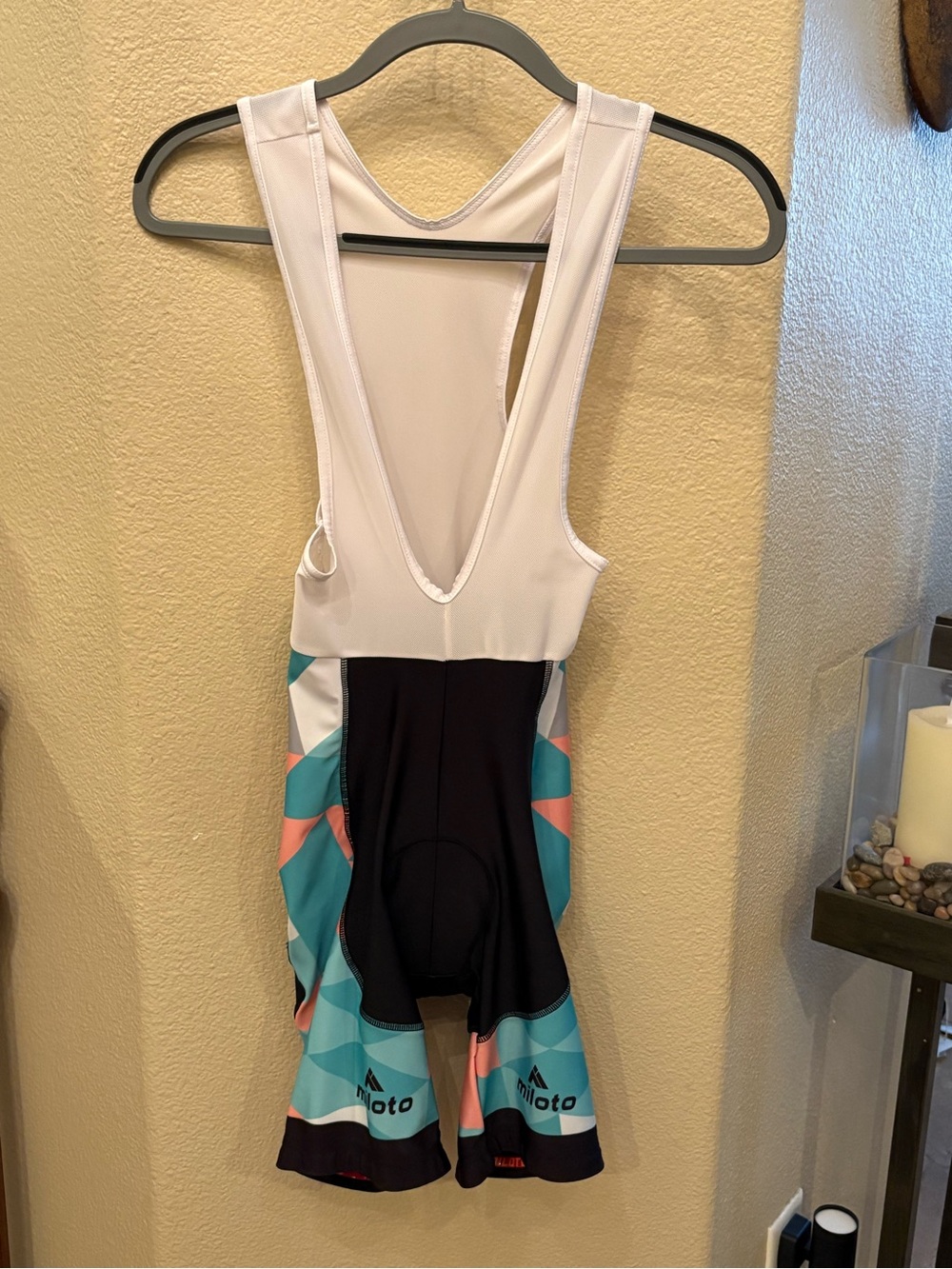 MILOTO Women Geometric Pattern Padded Cycling Bib Short One-Piece Size Small